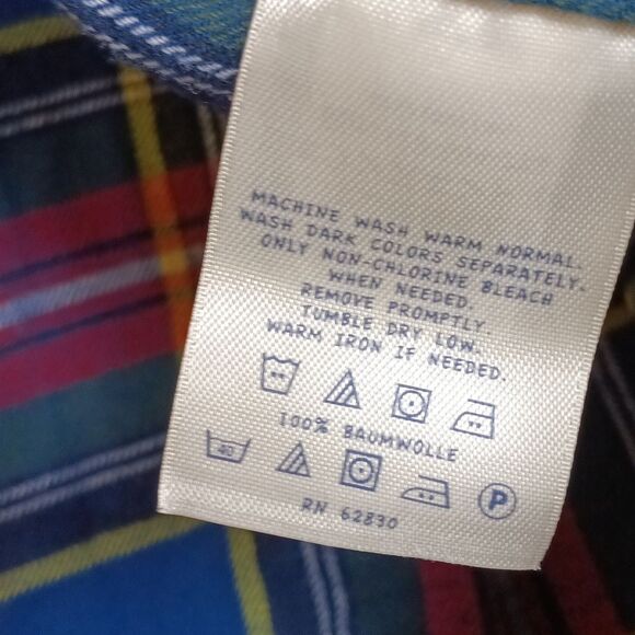 Lands' End  Plaid Pajama Flannel Cotton Shirt - Picture 4 of 4